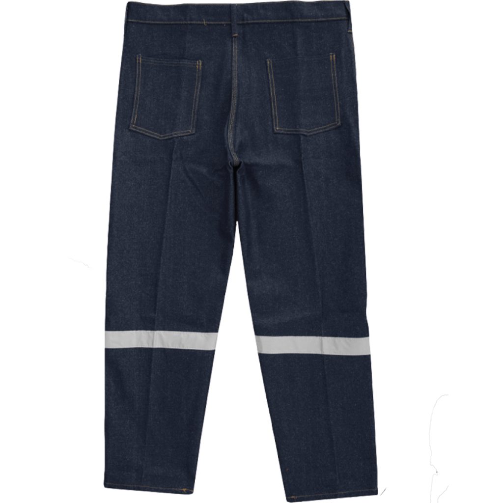 Pantalón jean crudo con cintas reflectivas