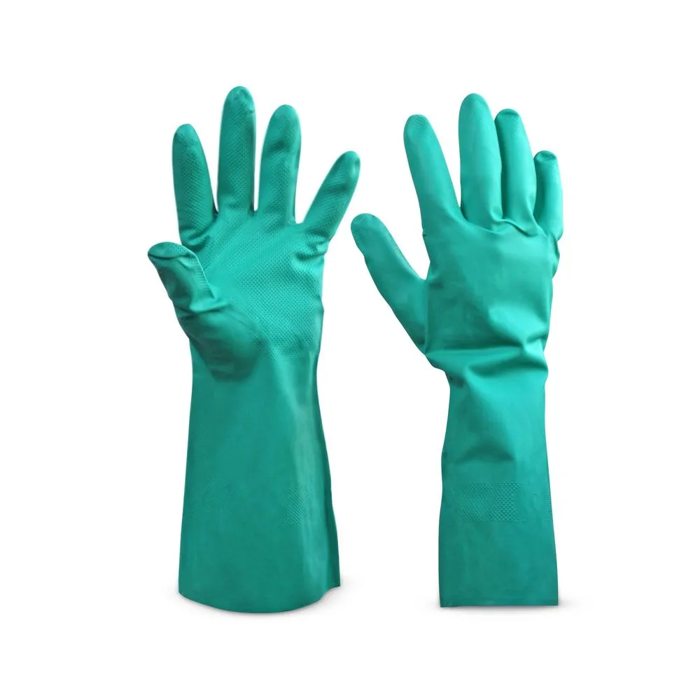 Guante de nitrilo verde 13″