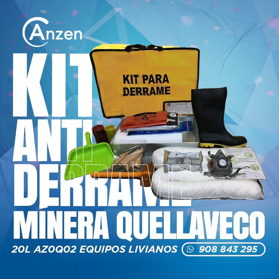 Kit antiderrame minera Quellaveco 20L AZ0Q02 equipos livianos camioneta