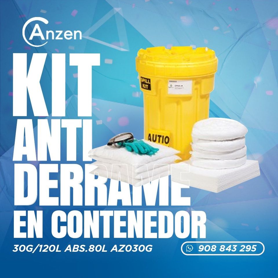 Kit antiderrame para hidrocarburos en contenedor 30G 120 litros ABS.80L AZ030G