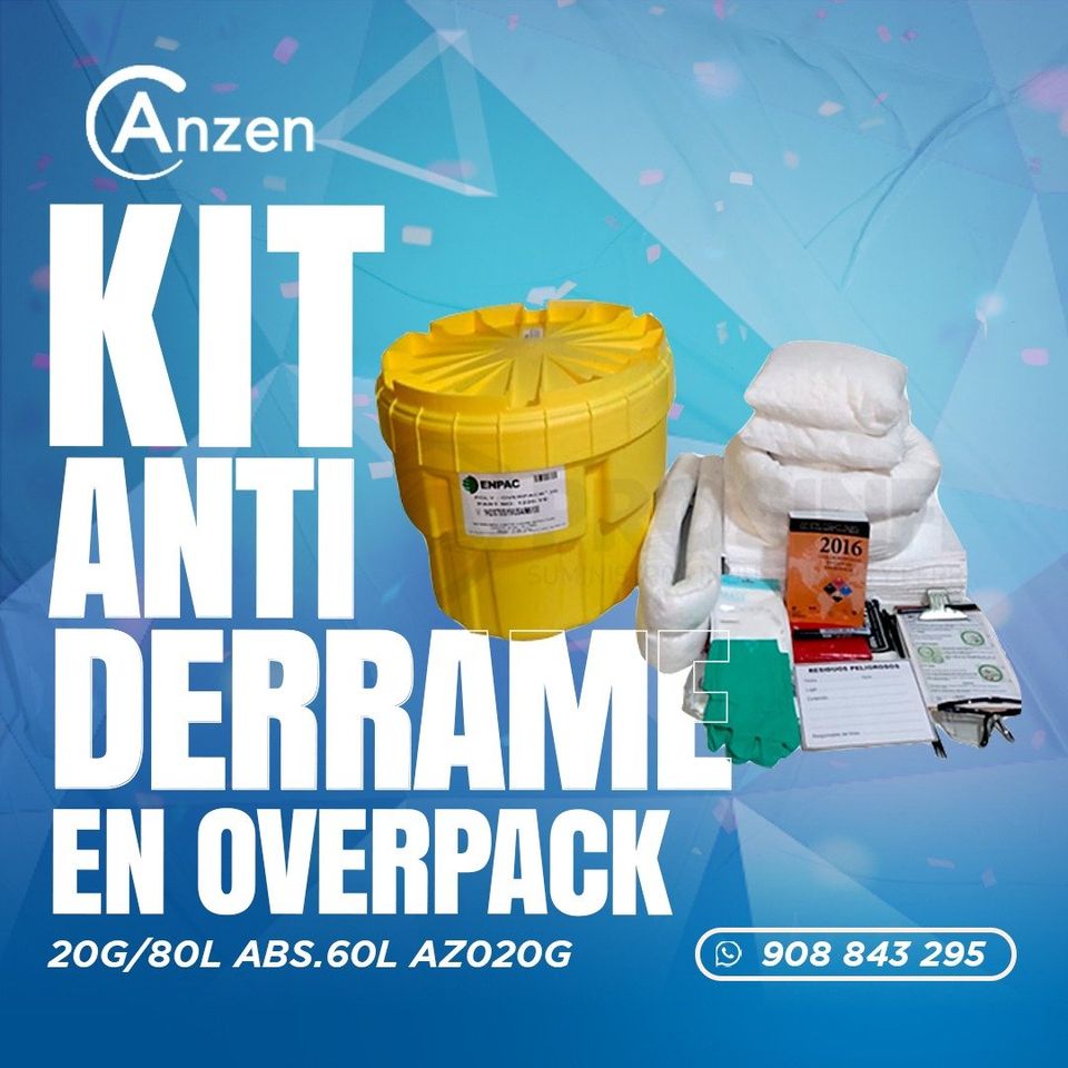 Kit antiderrame para hidrocarburos en overpack 20G 80 Litros ABS.60L AZ020G
