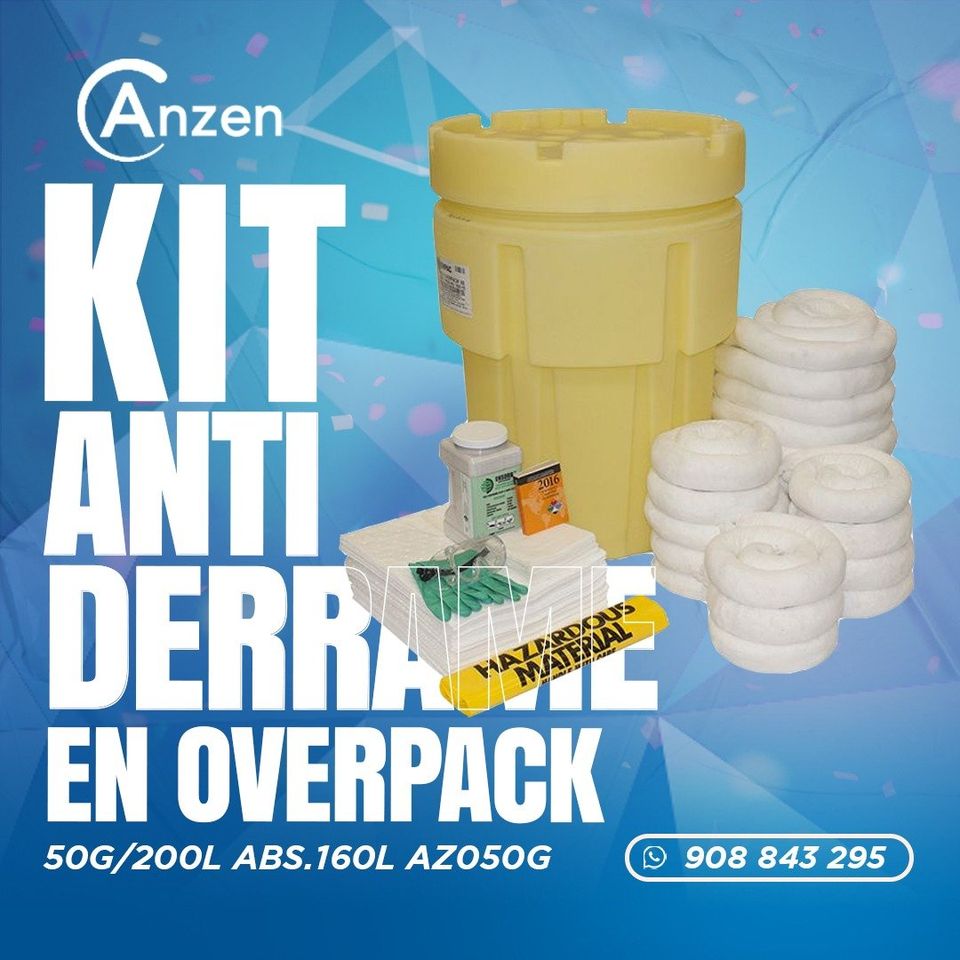 Kit antiderrame para hidrocarburos en Overpack 50G 200 litros ABS.160 AZ050G