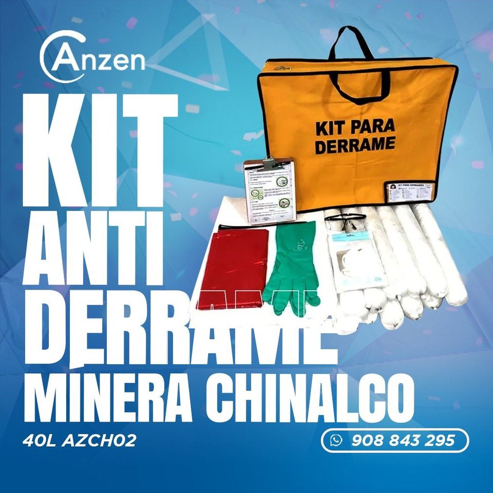 Kit antiderrame para hidrocarburos minera chinalco 40 litros AZCH02